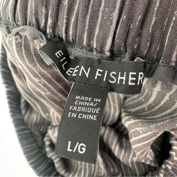 Eileen Fisher Silk Stripe Pull On Pants Size Large - Picture 3 of 6